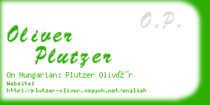 oliver plutzer business card